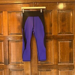 Michi High Rise Purple With Black Side Strip Legging  Pants Size Small